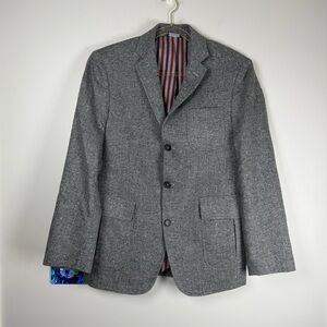 Billy Reid Men’s Gray Tweed Blazer Speckled Wool Academia Sport Coat Classic 40L